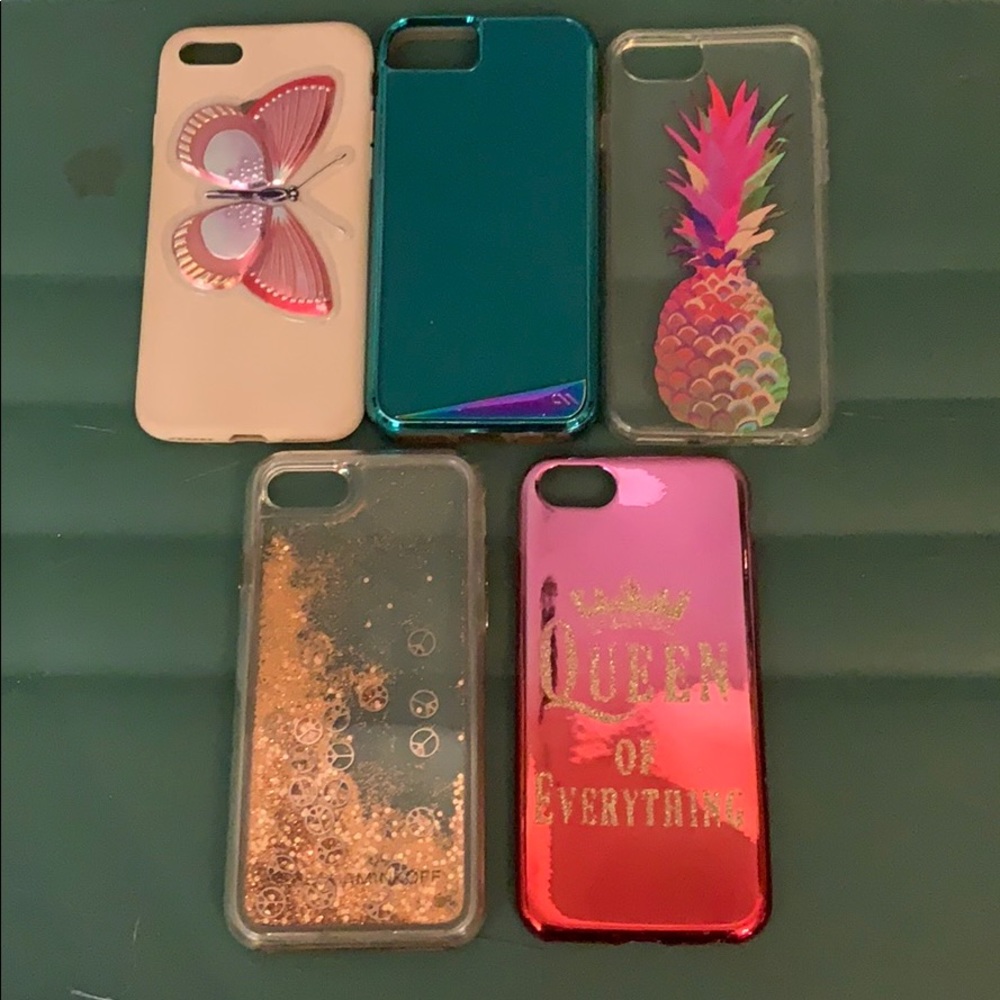Lot of five CUTE iPhone 7 protective cases